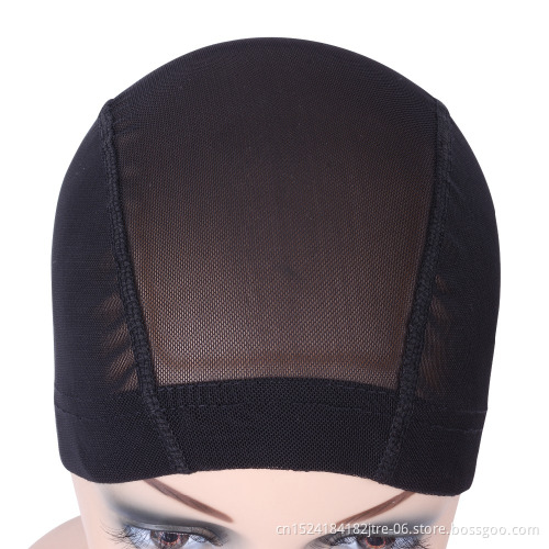 black adjust stretch mesh dome wigcap for wig, white fish net spandex mesh wigcap